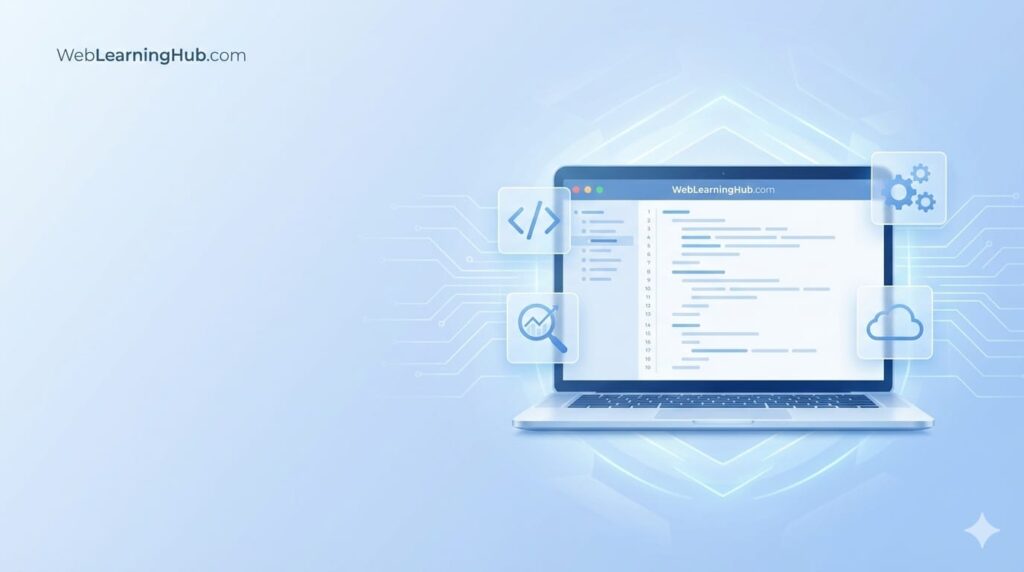Digital Learning Journey - Web Learning Hub on laptop screen